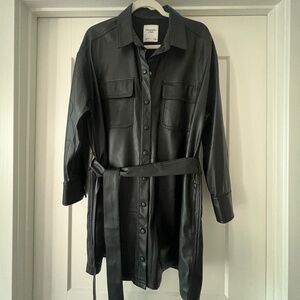 Abercrombie & Fitch Belted Faux Leather Jacket